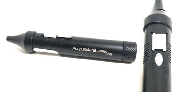 A close up of the side of an acupuncture pen