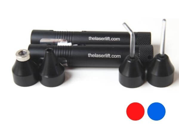 A pair of black tubes with caps on top.